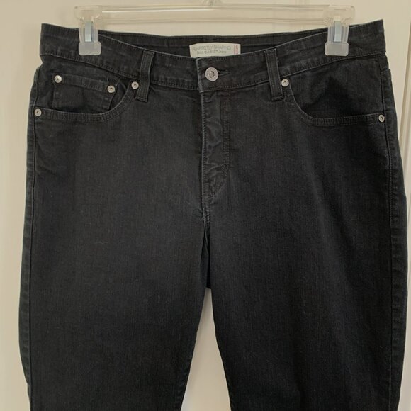 Levi’s 512 Perfectly Shaping Bootcut Jeans Mid Rise Denim Black Size 18 WS - Picture 7 of 9